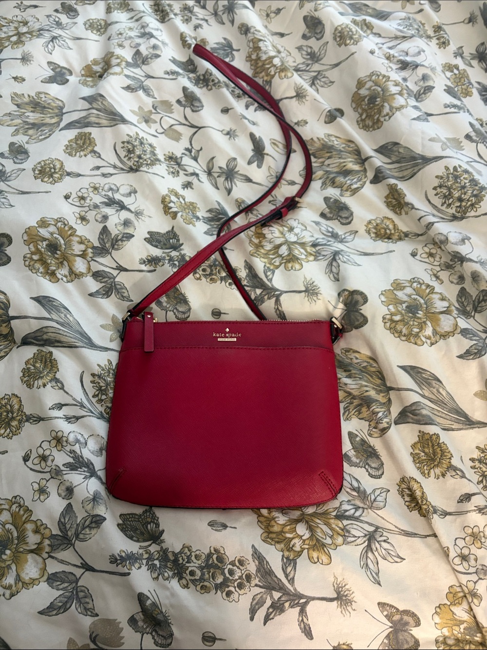 kate spade Cherry Red Crossbody Bag with Adjustable Strap